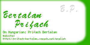 bertalan prifach business card